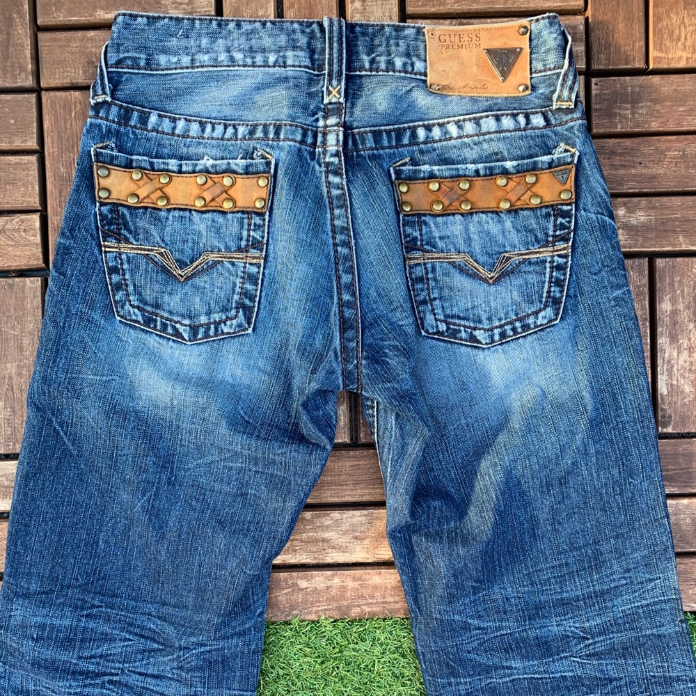 Guess leather jeans sz 28